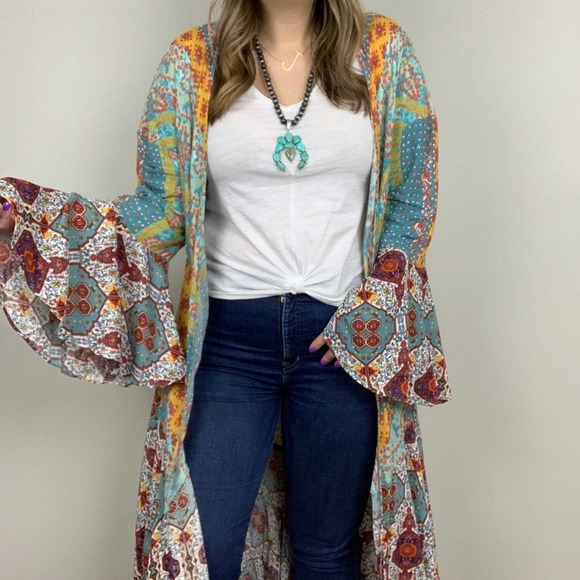 Umgee Sweaters - Umgee Across The Universe Kimono Duster S Paisley